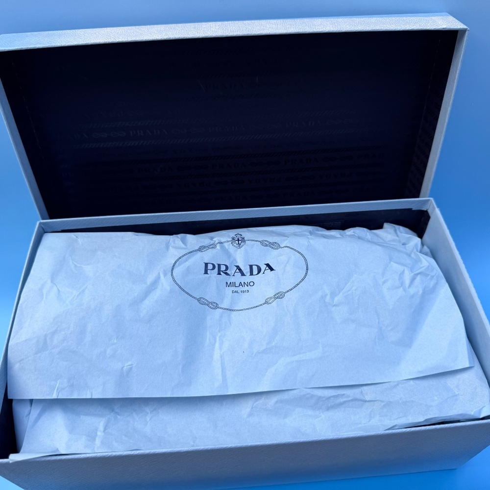 100% PRADA new stylish black satin slip-on kitten heel mules. SZ: US 8/EU 38 - Picture 8 of 10